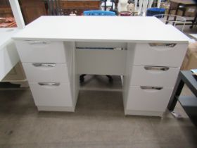 Painted Twin Pedestal Desk with Chrome Handles (128 x 39 x 79cm)