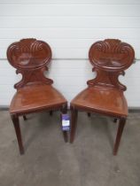 Pair of Mahogany Shieldback Hall Chairs