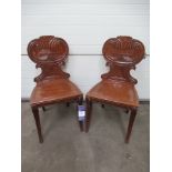 Pair of Mahogany Shieldback Hall Chairs