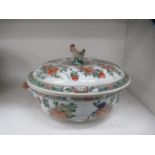 Chinese Export Famille Verte Tureen and lid with cockerel finial