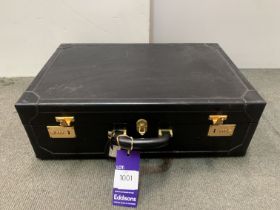 Asprey Black Leather Suitcase with Brass Details