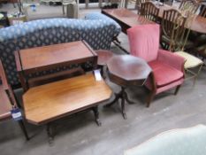 Selection of Furniture inc Metamorphic Trolley/Table, Brass Framed Chair, 3 x Coffee Tables and an A