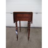 Mahogany Two Drawer Pembroke Table Raised on Castors