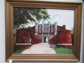 Oil on canvas of Thornton Abbey Gatehouse signed 'C.Blankhorn' (75 x 100cm)