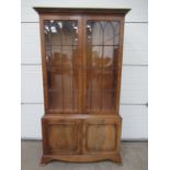 Oak Four Tier Bookcase Cabinet (99 x 34x 185cm) - no key