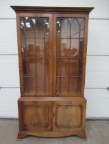 Oak Four Tier Bookcase Cabinet (99 x 34x 185cm) - no key