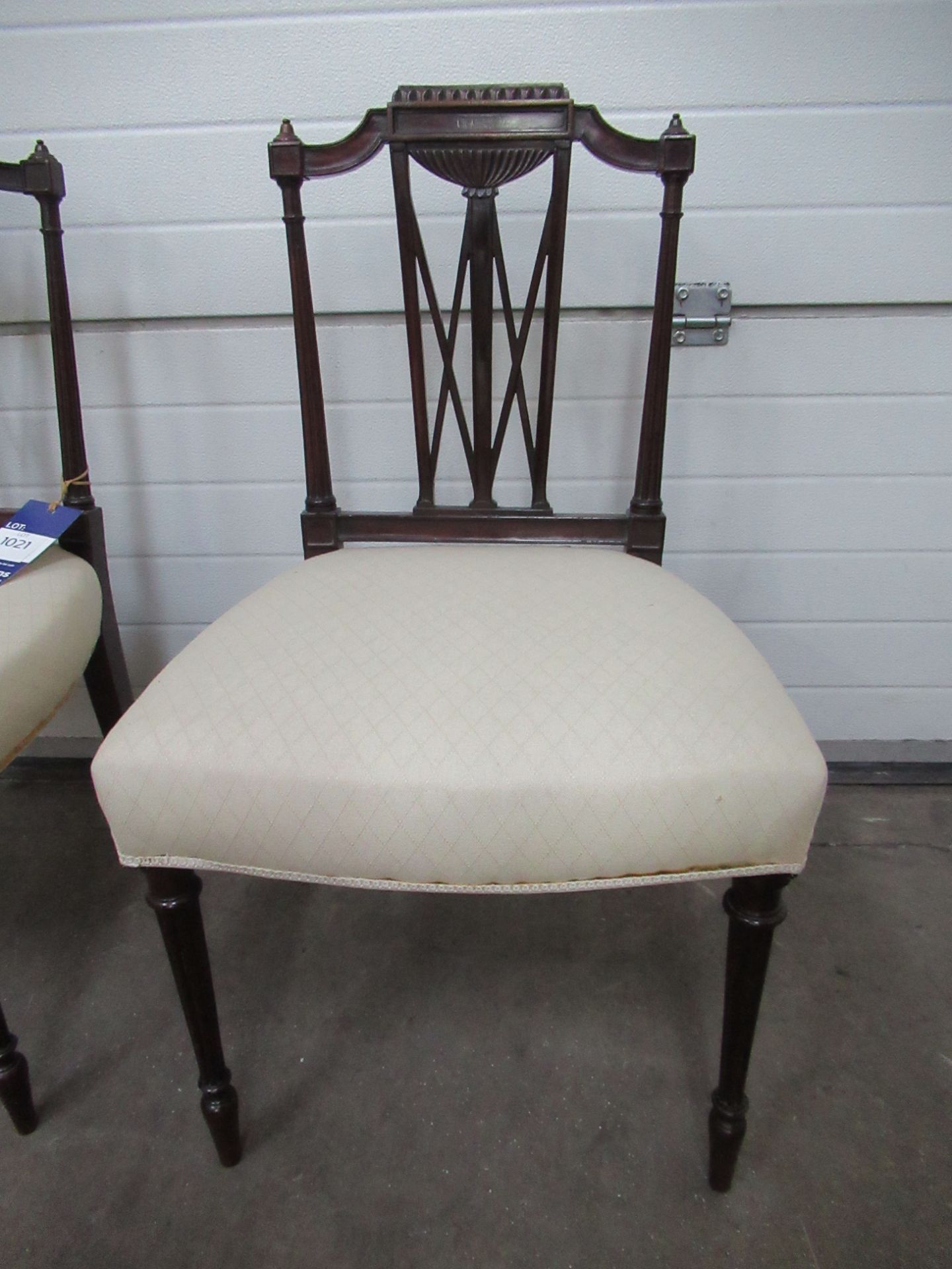 Pair of Mahogany Dining Chairs with Upholstered Seats - Image 2 of 4