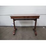 Burr Yew Hallway Table with Beading Detail on Castor Wheels