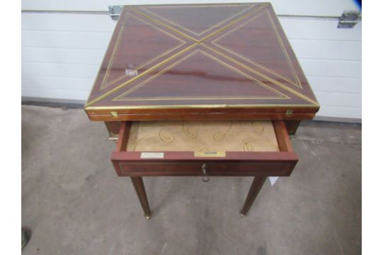 (Labelled 19th Century) Mahogany Envelope Card Table - Damaged Leg - Image 8 of 11