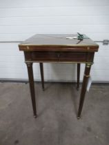 (Labelled 19th Century) Mahogany Envelope Card Table - Damaged Leg