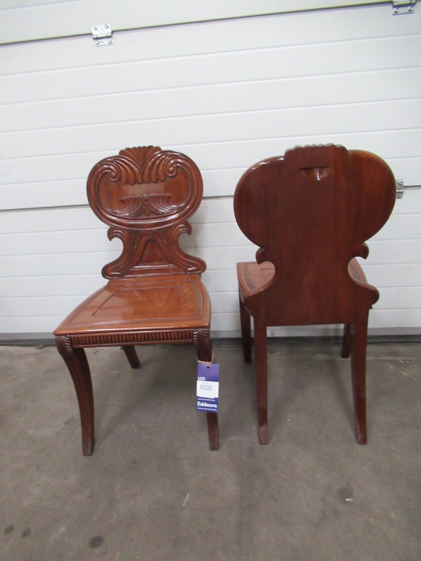 Pair of Mahogany Shieldback Hall Chairs - Image 4 of 4