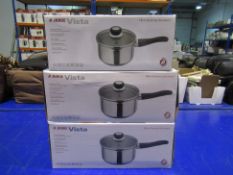 3x Judge Stainless Steel Draining Saucepans - boxed
