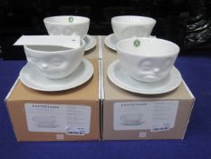 A Set of 4 FiftyEight Products Tassen 200ml Coffee Cups & Saucers - boxed