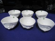 A Set of 6 FiftyEight Products Tassen Individual 500ml Face Bowls