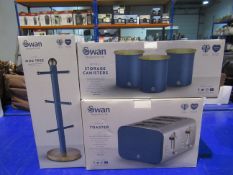 A Selection of Swan Kitchen Items in 'Spruce Blue' - boxed