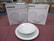 2x Sabichi 12 Piece Dinner Sets - Boxed