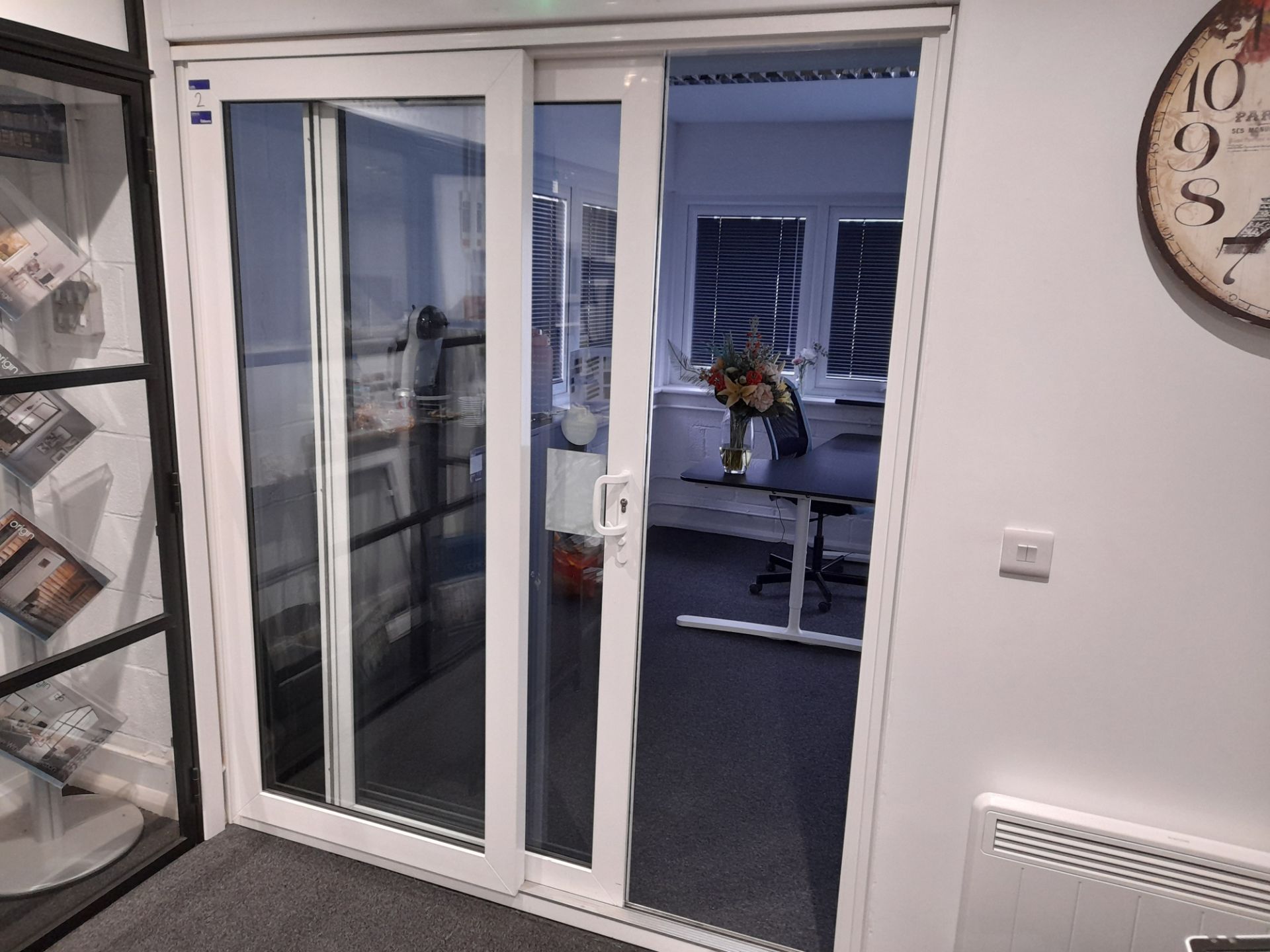 White glazed Kommerling patio sliding door (Approx. 1800 x 2100mm) (Please note, item is fitted as - Image 2 of 3
