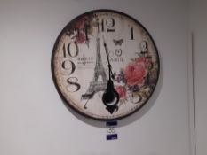 Paris themed wall clock