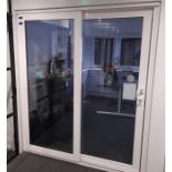 White glazed Kommerling patio sliding door (Approx. 1800 x 2100mm) (Please note, item is fitted as