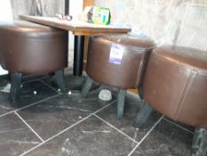 3 x Brown leather bar stools