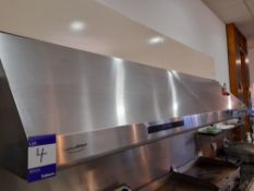 Twin hood stainless steel extraction canopy unit (Approx. 2400mm length) – Purchasers responsibility