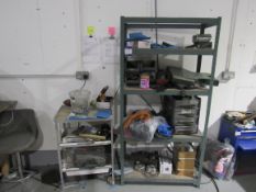 Steel shelving unit and contents