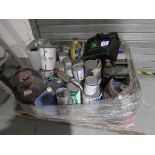 Quantity of assorted paints and canisters