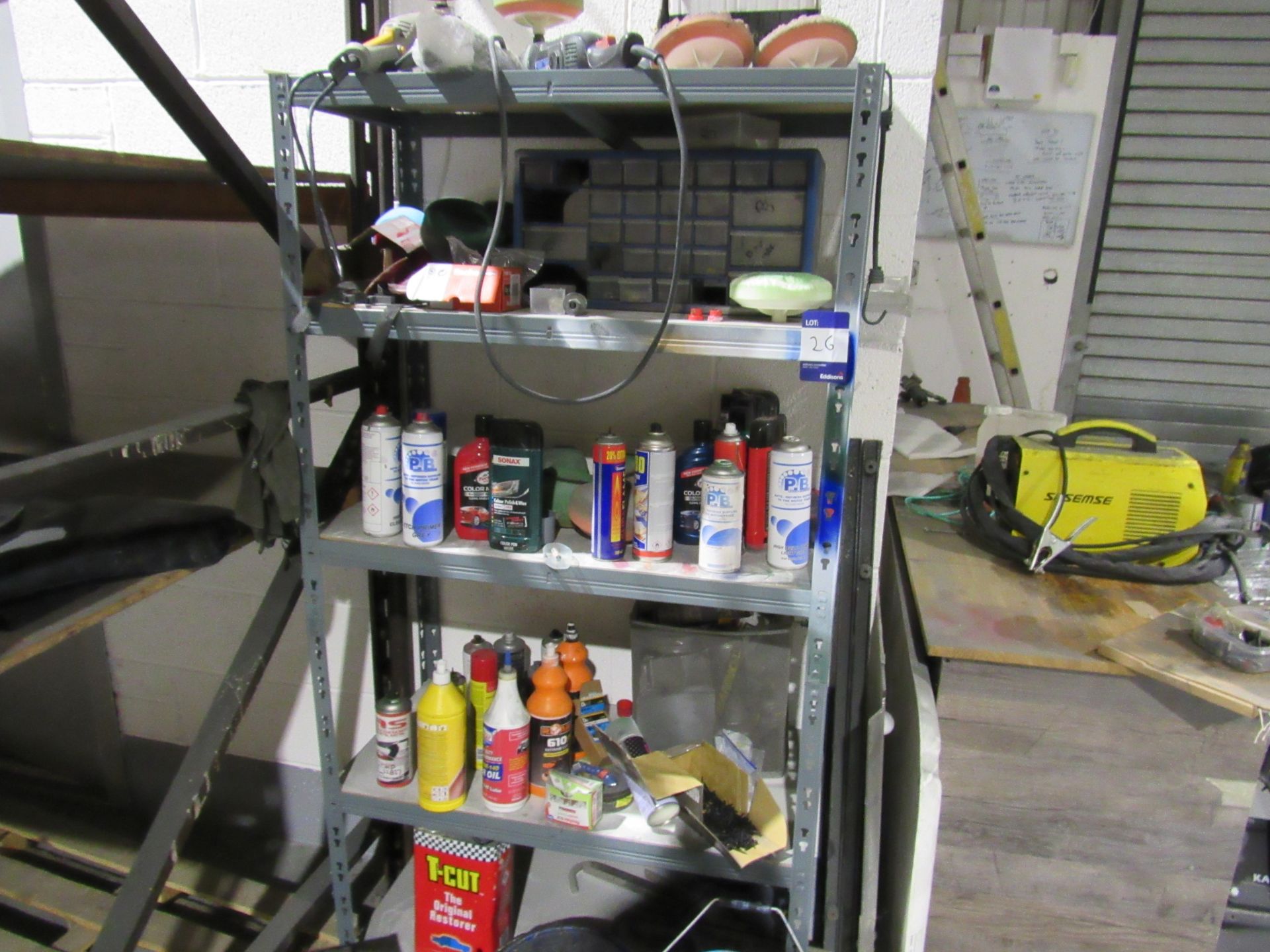 Shelving unit to include paints, oils and lubricants