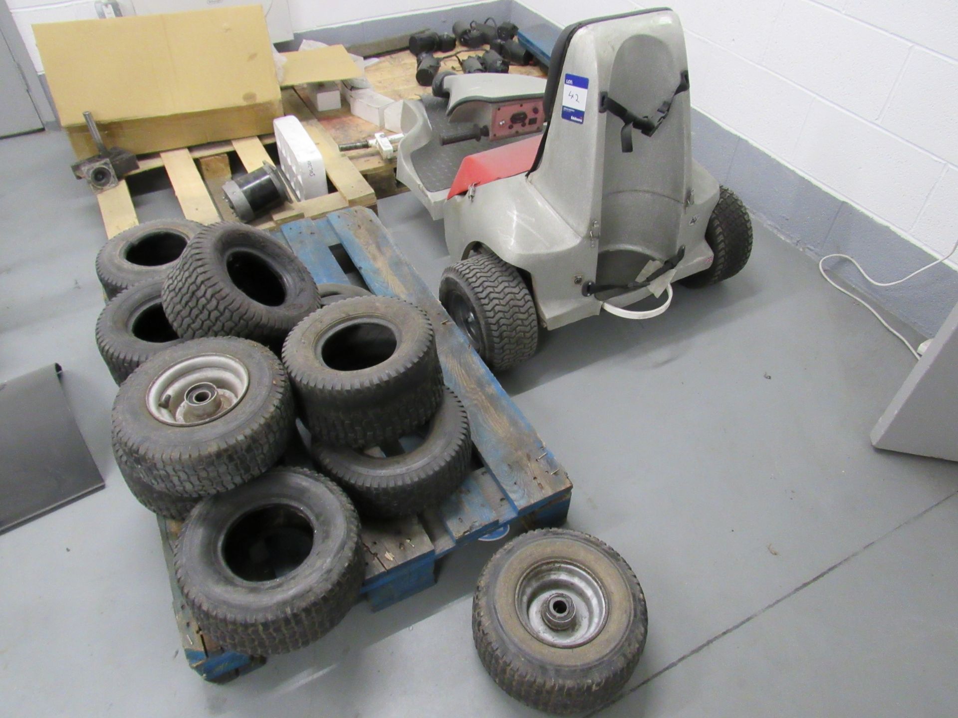 Quantity of wheels and decommissioned golf buggy - Image 2 of 3