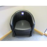 Leather effect tub chair