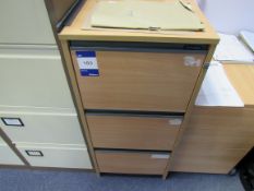 Beech effect 3 drawer filing cabinet