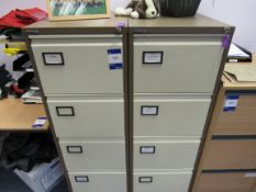 2 x Two tone 4 drawer filing cabinets