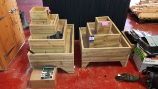 2 x 3-part Deck board planter sets