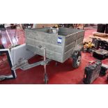 Galvanised Steel Single Axle Trailer, 1,200 x 940mm bed, with Spare Wheel (Excludes contents of trai