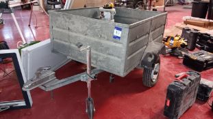 Galvanised Steel Single Axle Trailer, 1,200 x 940mm bed, with Spare Wheel (Excludes contents of trai