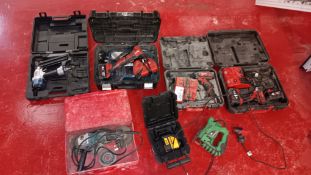 Assortment of power tools to include Milwaukee M18