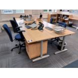 6 x Office desks 1600mm x 800mm, 4 x pedestal draw