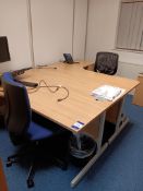 Office furniture to contain 2 x oak effect left &