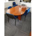 Large one piece boardroom table 2480mm x 1100mm, 9