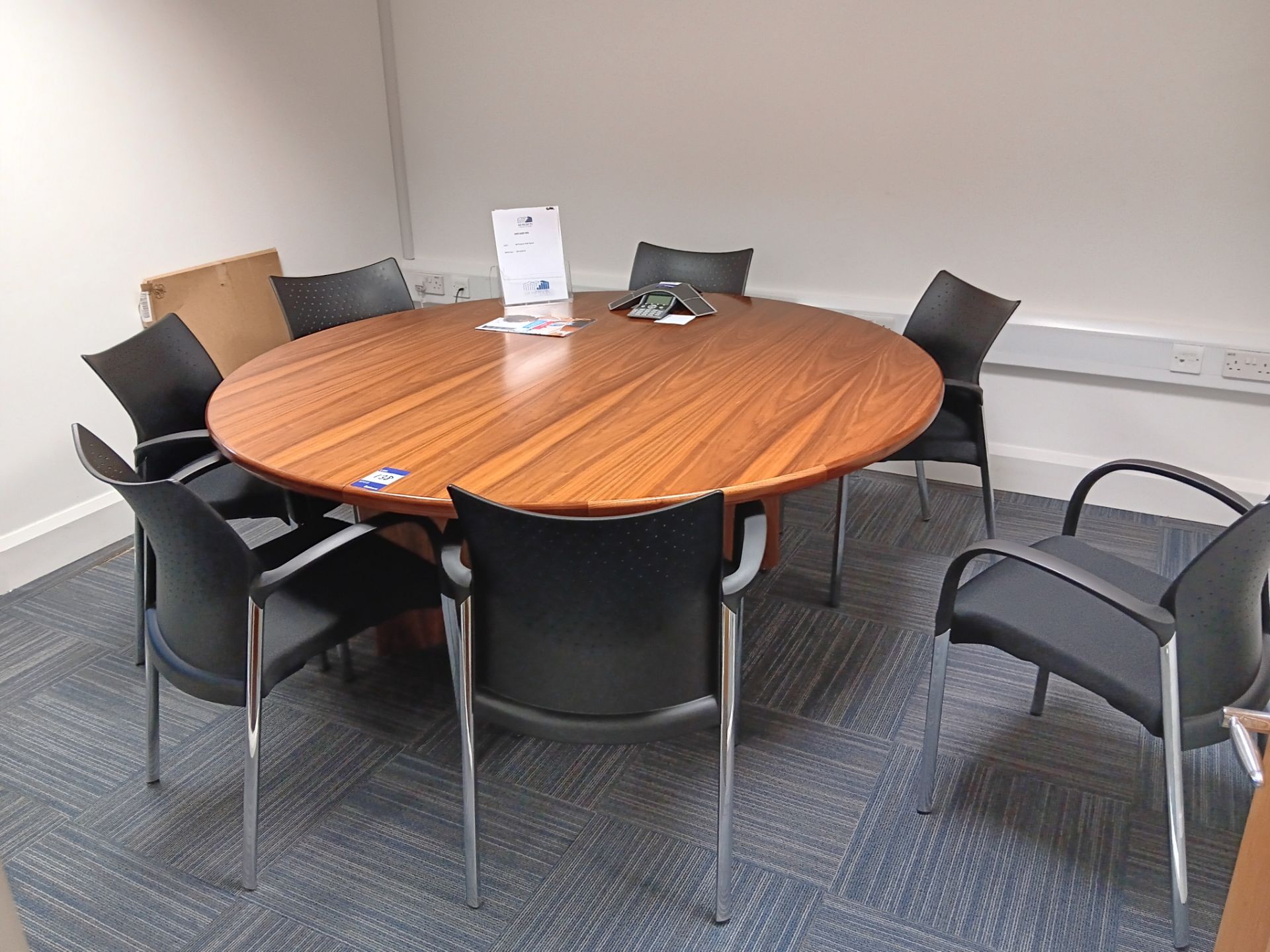 Circular wooden boardroom/meeting table (2 piece)