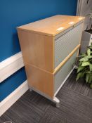 3 Section tambour storage cabinet (1340h x 850w x