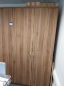 2 x walnut effect 2 door cabinets 850(w) x 580(d)