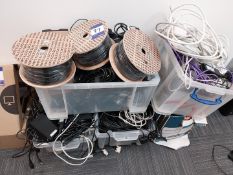 5 boxes of leads, chargers & docking stations, ada