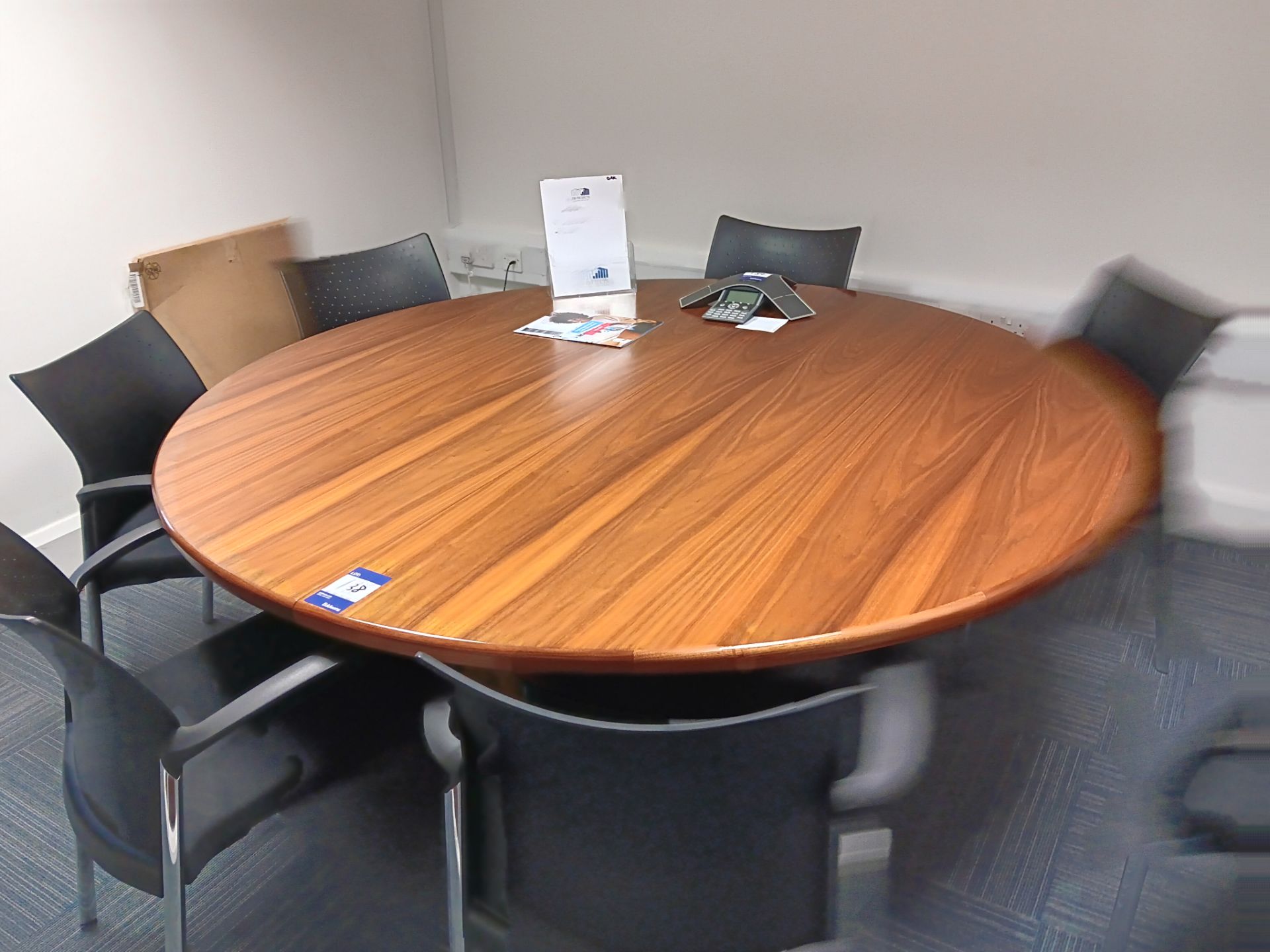 Circular wooden boardroom/meeting table (2 piece) - Image 2 of 2