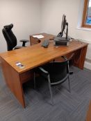 Executive office to include Left hand curved woode