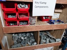 Large quantity of key clamp components, bolts and