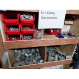 Large quantity of key clamp components, bolts and