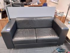 2 x 2 seater leather sofas 1650(l) x 800(d) x 750(