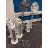 Selection of fans/heaters – 3 x tall fan heaters,