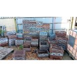 Large quantity of plastic stacking crates